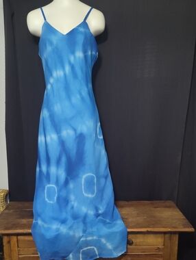 Milano Blue Tie-Dye Slip Maxi Dress